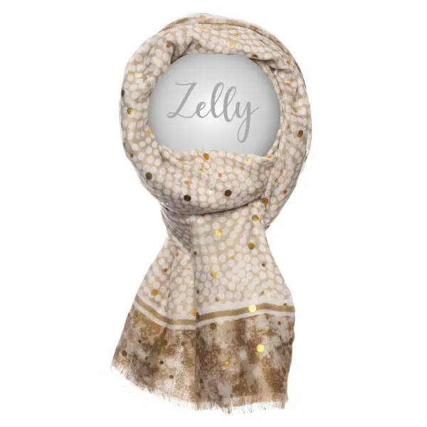 Zelly Metalic Spots Scarf - Taupe