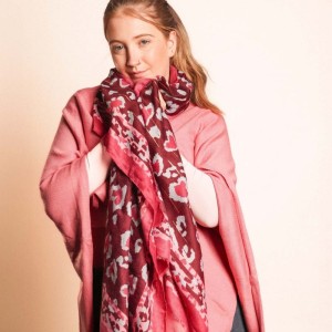 Zelly Animal Print Scarf - Burgundy - Image 2