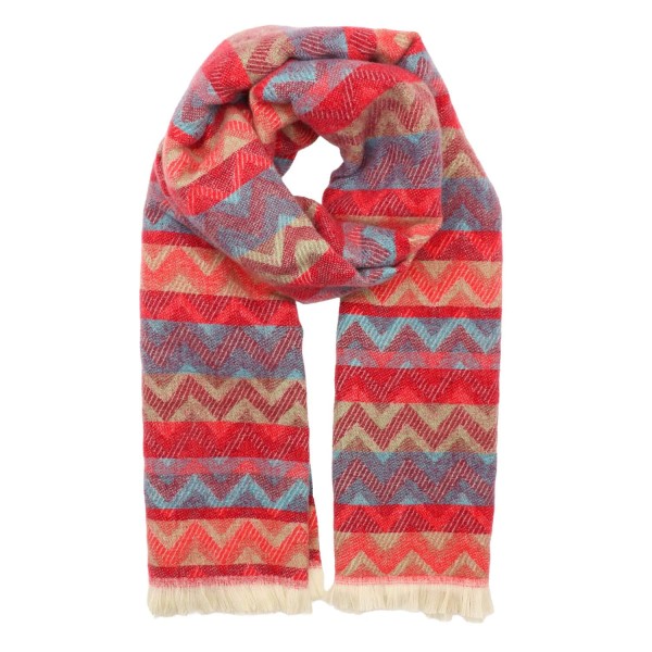 Zelly Zig Zag Winter Scarf - Red