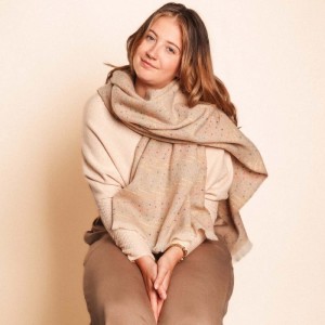 Zelly Winter Speckled Scarf - Cream - Image 2
