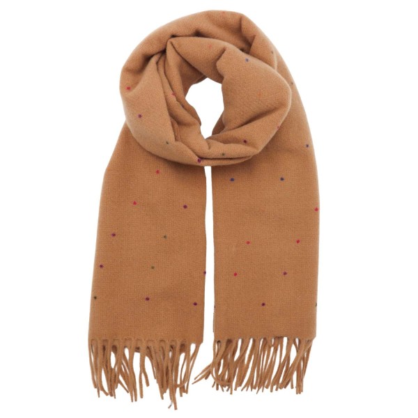 Zelly Winter Scarf with Dots - Caramel