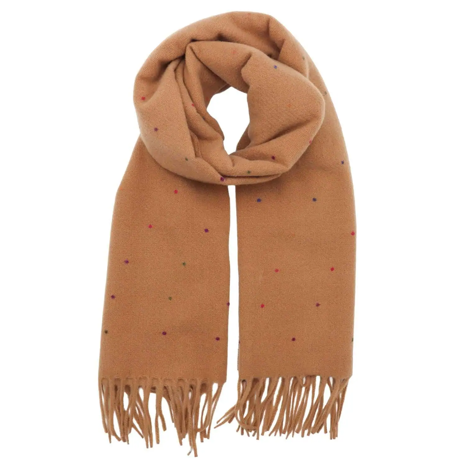 Zelly Winter Scarf with Dots - Caramel - Jaro Design Studio - 1 Zelly Winter Scarf with Dots - Caramel