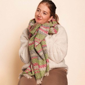 Zelly Abstract Winter Scarf - Green - Image 2