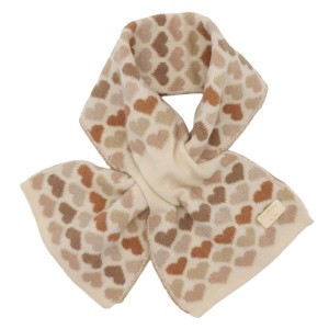 Zelly Children's Pull Through Hearts Scarf - Cream