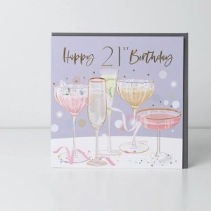 Belly Button Designs 21st Cheers Greetings Card