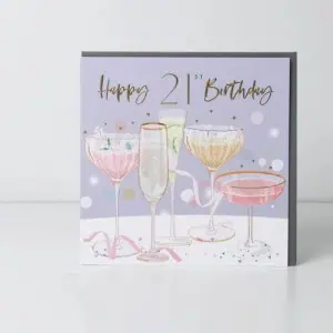 Belly Button Designs 21st Cheers Greetings Card