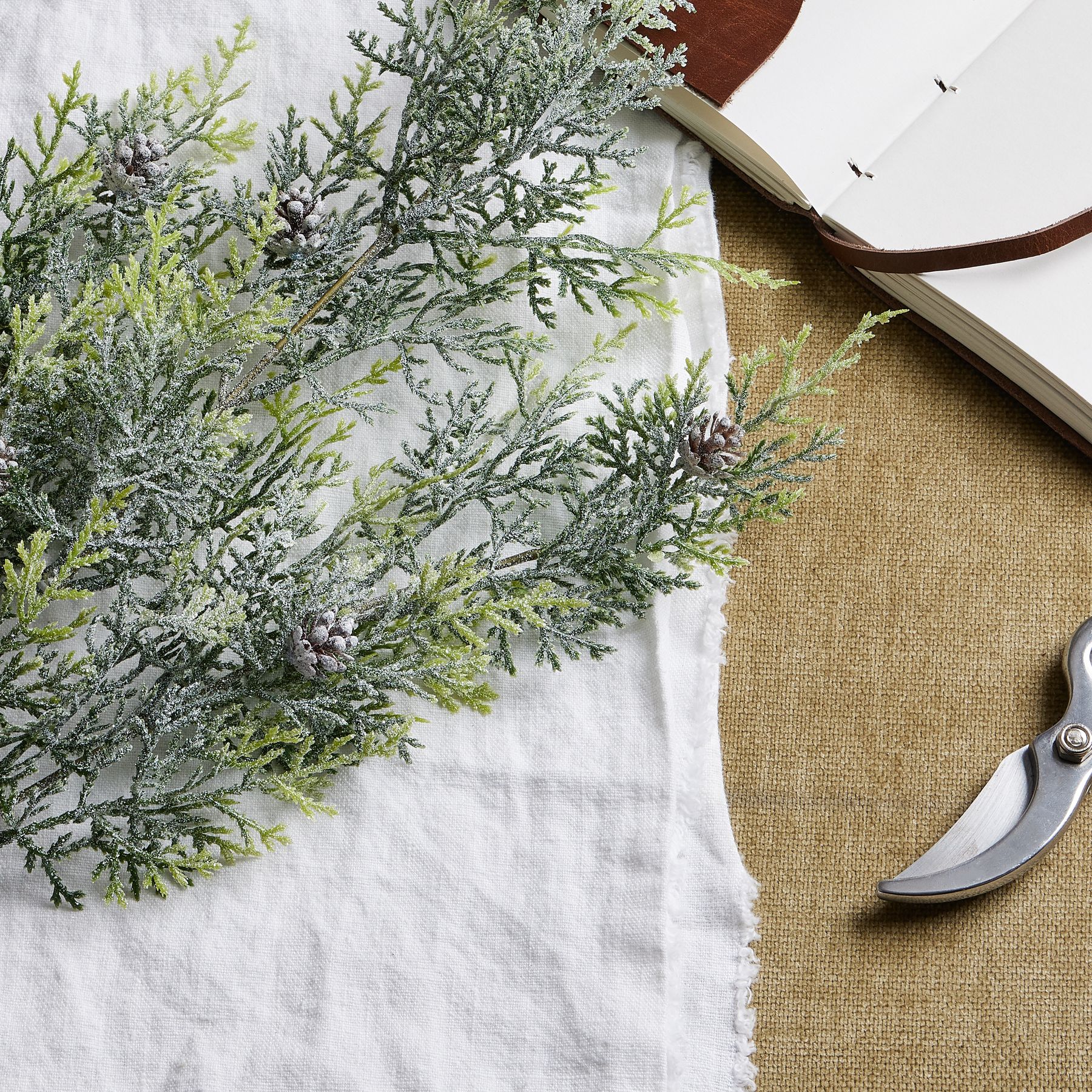 Frosted Pine Tall Stem With Pinecones - Jaro Design Studio - 2 Frosted Pine Tall Stem With Pinecones - Image 2