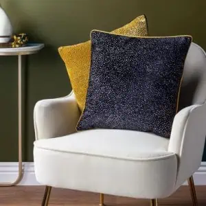 Paoletti, Estelle Spotted Cushion - Black / Gold - Image 2