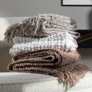 Hoem - Arvo Boucle Yarn Throw, Natural - Image 3