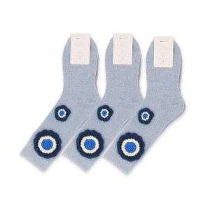Zelly Crochet Flower Socks - Blue (One Pair)