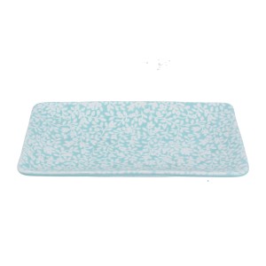 Gisela Graham Ceramic Rectangle Trinket Dish - Blue Floral Vines