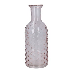 Gisela Graham Pink Dimple Bottle Glass Vase