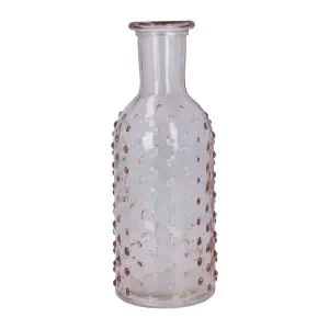 Gisela Graham Pink Dimple Bottle Glass Vase