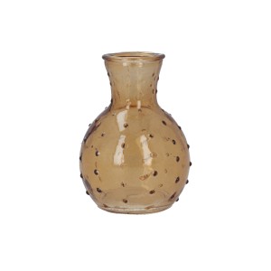 Gisela Graham Light Amber Mini Dimple Bud Vase