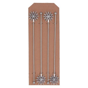 Snowflake Metal Cocktail Stirrers by Gisela Graham