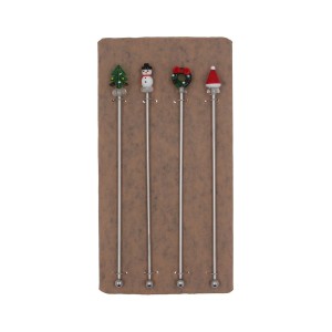 Christmas Metal and Glass Cocktail Stirrers by Gisela Graham