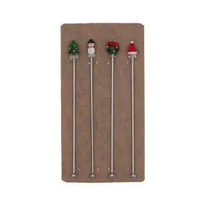 Christmas Metal and Glass Cocktail Stirrers by Gisela Graham