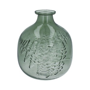 Gisela Graham Green Fern Impression Glass Vase