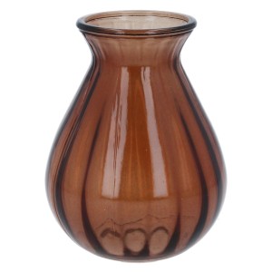 Gisela Graham Dark Amber Posy Glass Vase