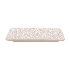 Gisela Graham Ceramic Rectangle Trinket Dish – Beige Floral Vines