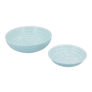 Gisela Graham Ceramic Blue Dash Trinket Dishes, set of 2