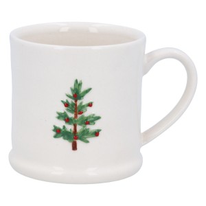 Gisela Graham Stoneware Mini Mug with Christmas Tree