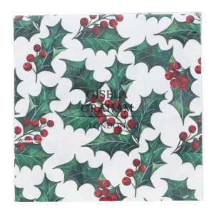 Holly Napkins, Pack of 20 by Gisela Graham