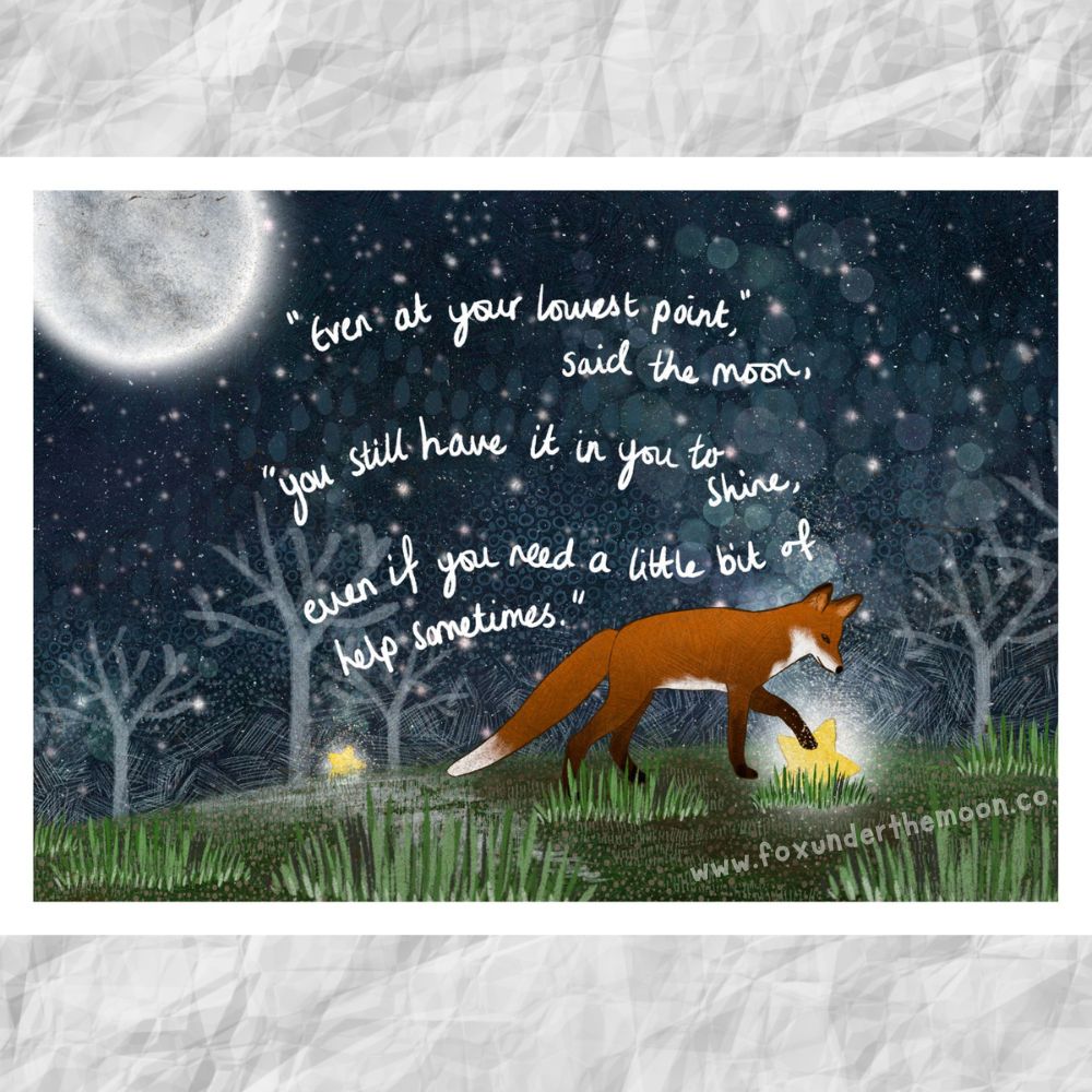 Fox Under The Moon – ‘Shine’ Art Print A4 - Jaro Design Studio - 4 Fox Under The Moon – ‘Shine’ Art Print A4 - Image 4