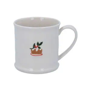 Gisela Graham Stoneware Mini Mug with Christmas Pudding