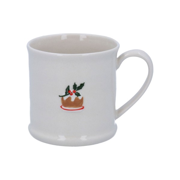 Gisela Graham Stoneware Mini Mug with Christmas Pudding