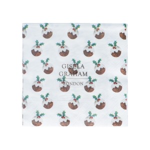 Christmas Pudding Napkins, Pack of 20 by Gisela Graham