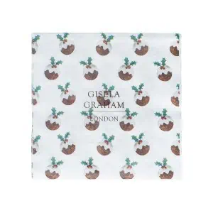 Christmas Pudding Napkins, Pack of 20 by Gisela Graham