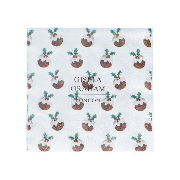 Christmas Pudding Napkins, Pack of 20 by Gisela Graham