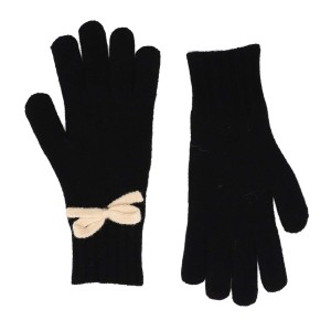 Zelly Bow Detailed Gloves - Black