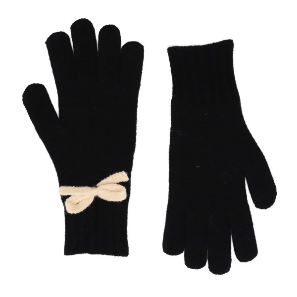 Zelly Bow Detailed Gloves - Black