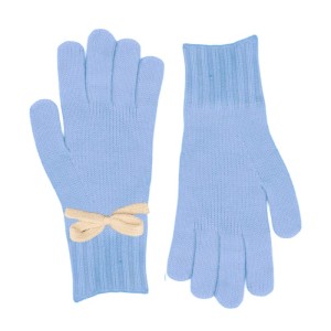 Zelly Bow Detailed Gloves – Blue