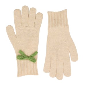 Zelly Bow Detailed Gloves – Green