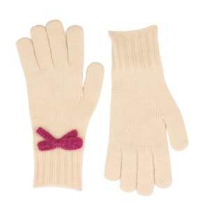 Zelly Bow Detailed Gloves – Pink