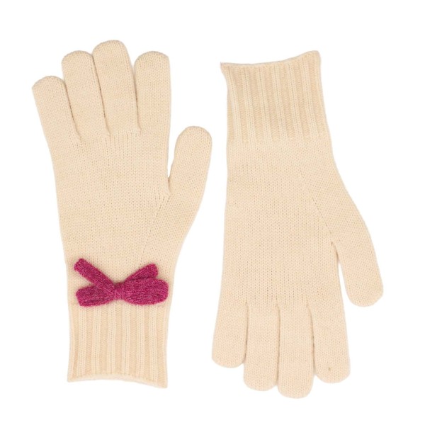 Zelly Bow Detailed Gloves – Pink