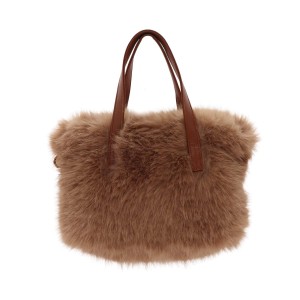 Constellation Faux Fur Taupe Bag by Zelly