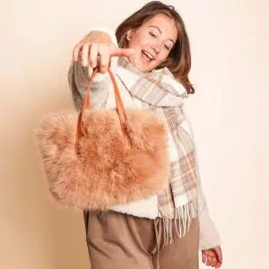 Constellation Faux Fur Taupe Bag by Zelly - Image 2