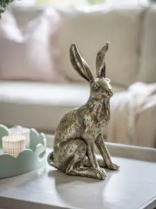 Laura Ashley Antiqued Large Sitting Hare Sculpture - Image 2