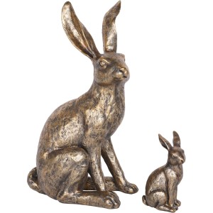 Laura Ashley Antiqued Small Sitting Hare Sculpture - Image 2