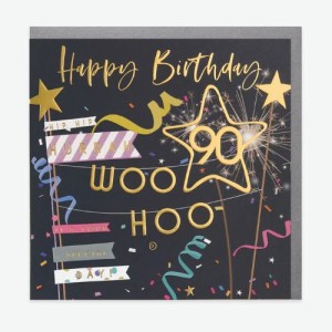 Belly Button Designs 90th Woo Hoo Greetings Card