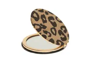 Alice Wheeler Round Compact Mirror - Dark Leopard - Image 3