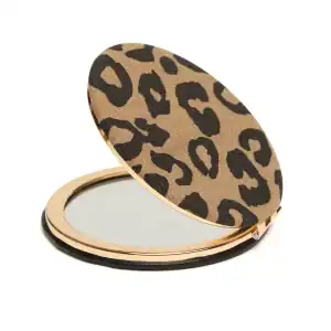 Alice Wheeler Round Compact Mirror - Dark Leopard