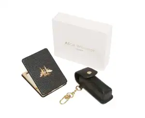 Alice Wheeler Oblong Compact Mirror & Lipstick Holder Gift Set – Black - Image 2