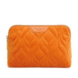 Alice Wheeler Velvet Make-up Bag - Orange