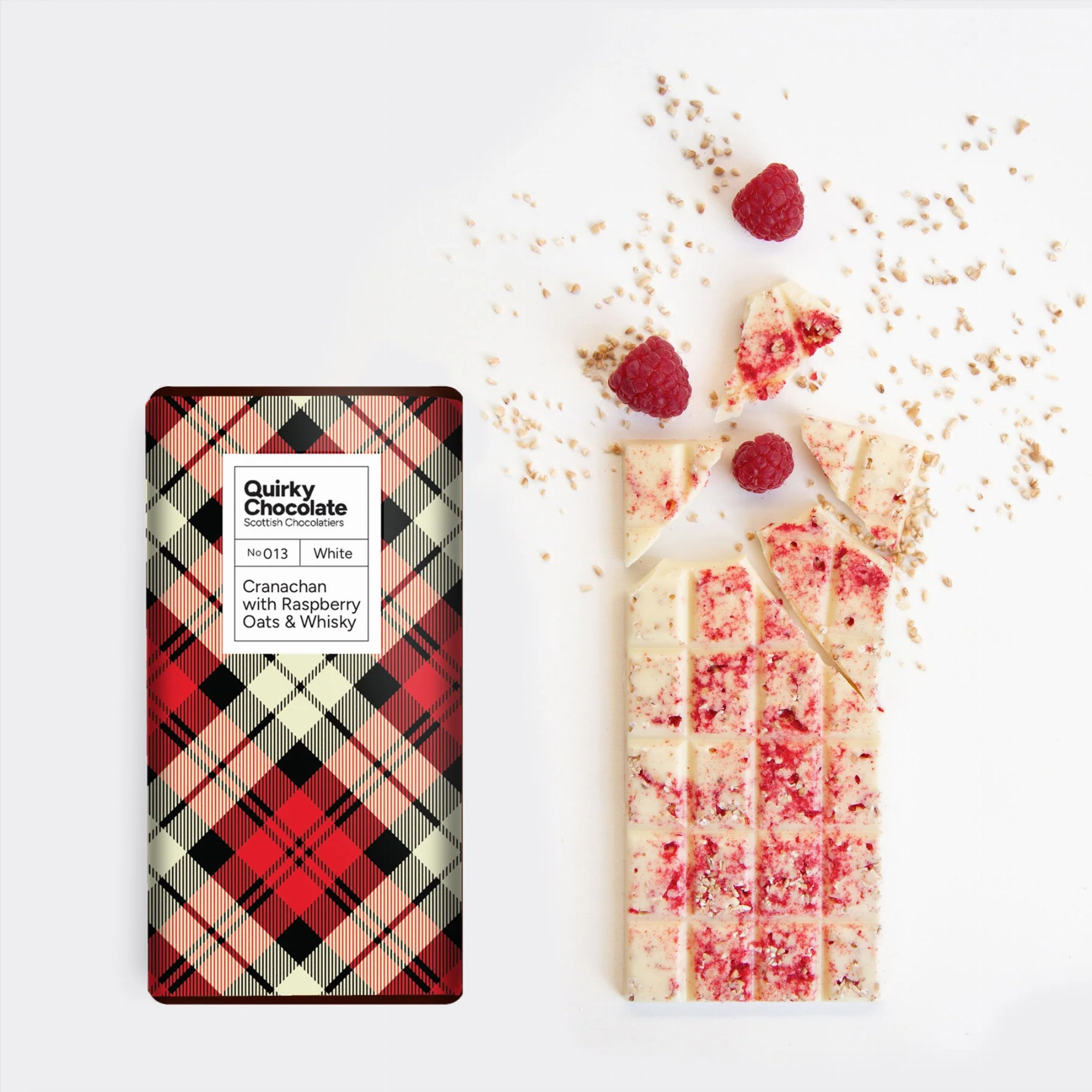 Quirky Chocolate – Cranachan Chocolate Bar, 100g - Jaro Design Studio - 1 Quirky Chocolate – Cranachan Chocolate Bar, 100g