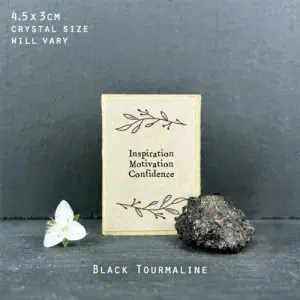 East Of India, Matchbox Black Tourmaline Crystal – Inspiration/Motivation/Confidence - Image 3